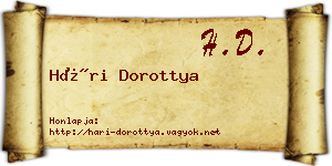 Hári Dorottya névjegykártya